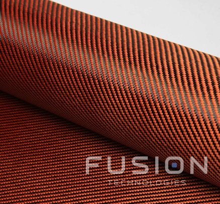 Гибридная ткань карбон-кевлар Twill оранжевый 'Гибридная ткань карбон-кевлар Twill оранжевый 100 см'